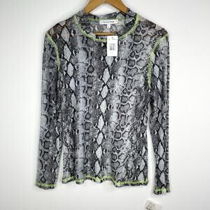 NWT The Vanity Room Snake Print Second Skin Top LG